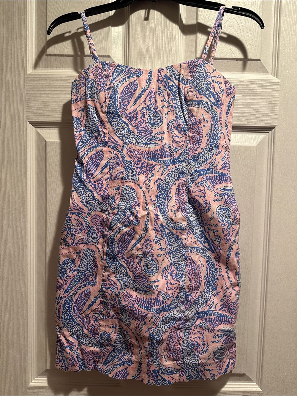 Lilly Pulitzer Pink & Blue Paisley Spaghetti-Strap Mini Dress